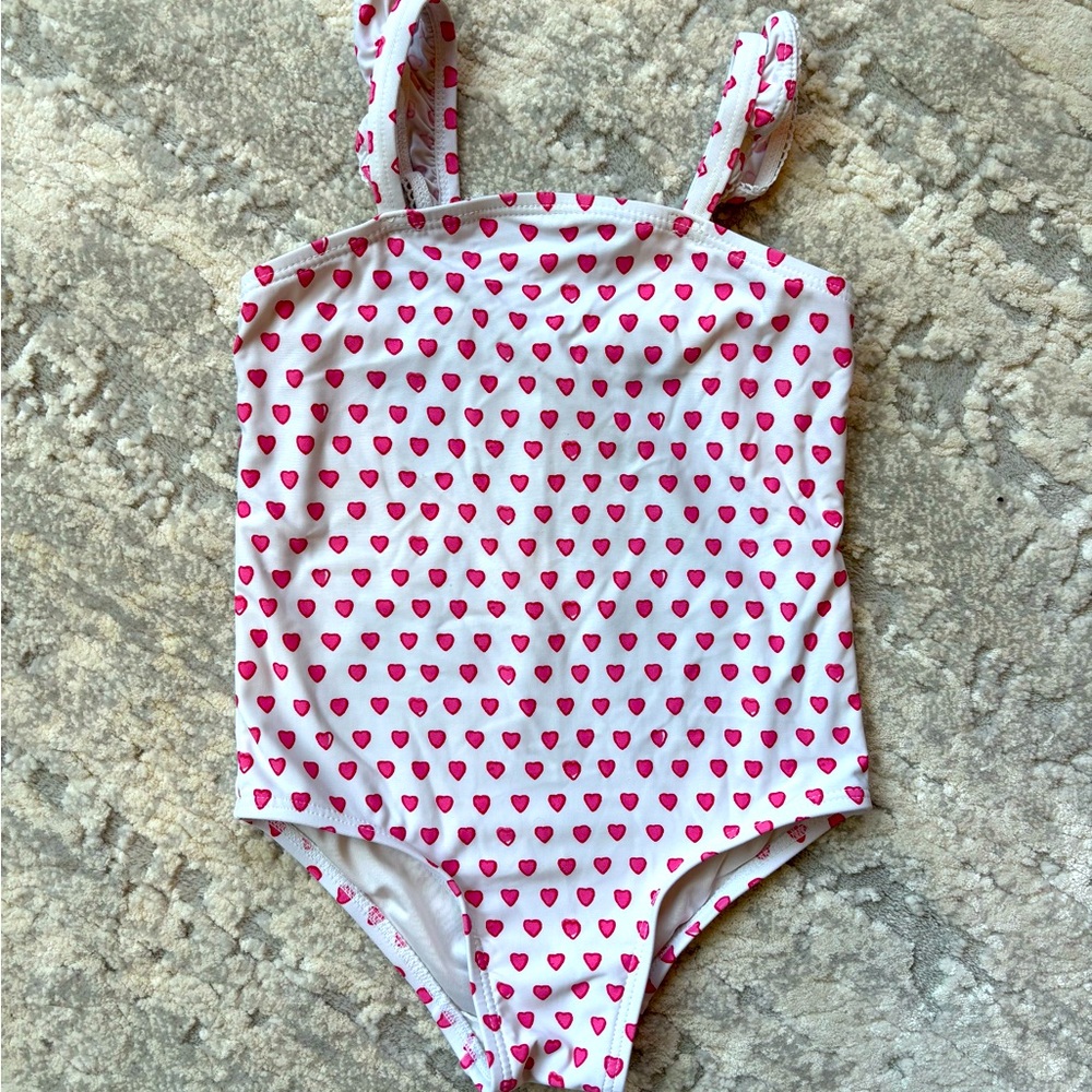 Roller Rabbit bathing suit with pink heart print 💗